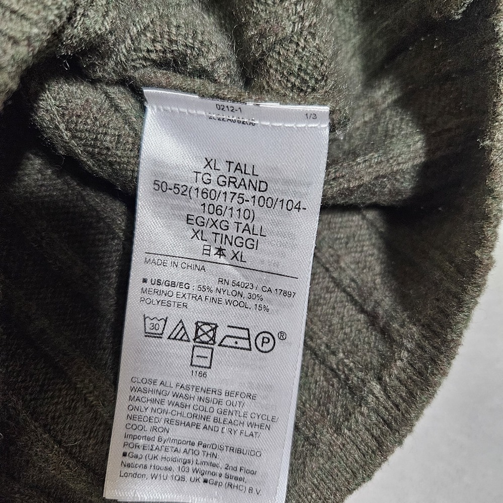 GAP Cotton Cardigan Sweater Men XL Green‎ Shawl Collar Knit Grandpacore - Picture 4 of 8